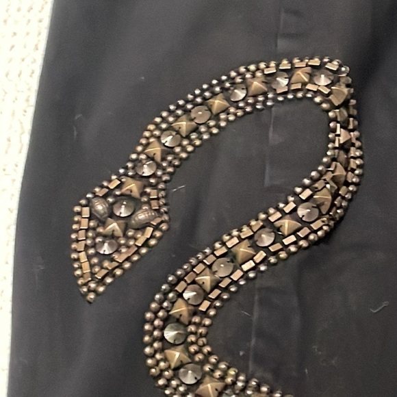 CHRISTINA V Snake Embroidered Design Denim Jeans - Picture 5 of 12